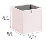 Amazon Basics Cube Organizer Bins, Collapsible Storage Baskets for Shelves, Peony Pink, Pack of 6, 13x15x13" - Image 5
