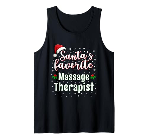 Santa's Favorite Massage Therapist Christmas Xmas Camiseta sin Mangas