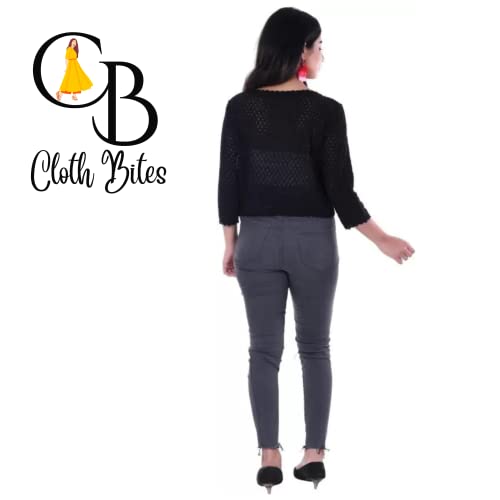 Buy Cloth Bites Women Cotton Jacket Black at Amazon.in