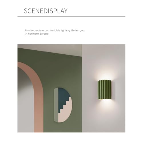 Lámpara de pared LED de resina de 110V con 3 colores de luz para dormitorio 7
