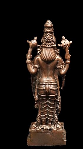 Image of Copper Idols India, 2.8 inches, Handmade Copper Tirupati Balaji, 150 Grams, Patina Antique Finish, Pack of 1 Piece