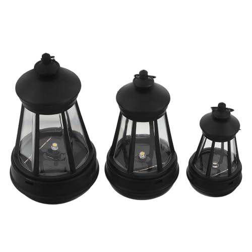 Mikikit 3 Faroles Solares Colgantes para Jardín Exteriores Luces Solares de Linterna Impermeables para Decoración de Patios y Estatuas Resistentes y Recargables