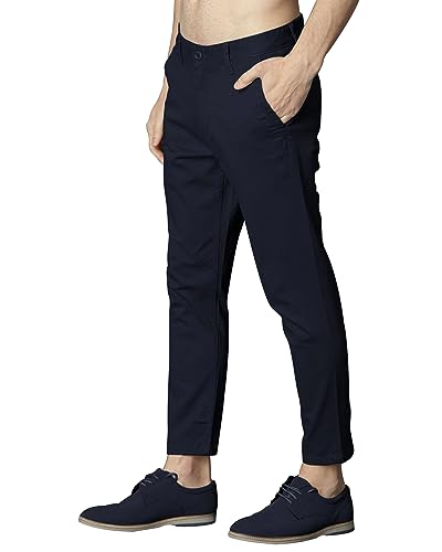 Image of EYEBOGLER Mens Regular Fit Solid Formal & Casual Trouser Pant