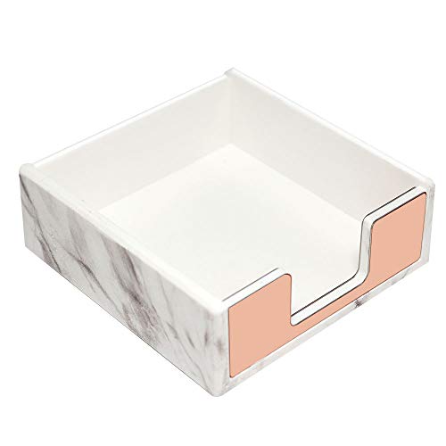 etspolt Marble Sticky Note Holder Rose Gold Edge Memo Holder Acylic Sticky Notepads Holder Sticky Note Dispenser for Desk Organization