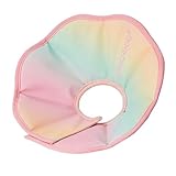 TOUCHDOG 猫&犬エリザベスカラーー-防水puコーティング、軽量設計、24.5cm/9.6in広い障壁で調節可能なソフト回復襟 (グラデーションピンク, S)