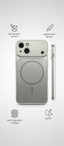 Image of Back Cover for iPhone 14 Case Soft Matte Glass Protective Camera Lens Plating with Magnetic for Magsafe Wireless Charging TPU Cover for iPhone 14 (Silver)