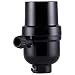 GE 18275 3 Way Phenolic Lamp Socket, Black