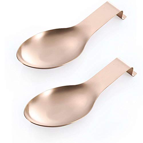 Stainless Steel Spoon Rest Rose-gold - Set of 2 - Kitchen Spatula Ladle