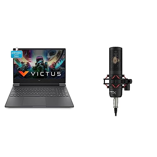 Image of HP Victus Gaming 12th Gen Intel Core i7 12650H 15.6 inch(39.6 cm) FHD Gaming Laptop & HyperX ProCast - Large Diaphragm Condenser Mic (699Z0AA)