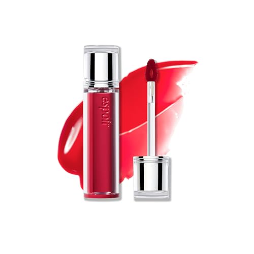 Espoir Couture Lip Tint Glaze #12 Cherry Sorbet | Volumizing Lip Stain with Juicy Texture, Long-Lasting &amp; Vibrant Colors, Moisturizing &amp; Hydrating, Glossy Formula, Vegan, Korean Makeup, 0.14 oz