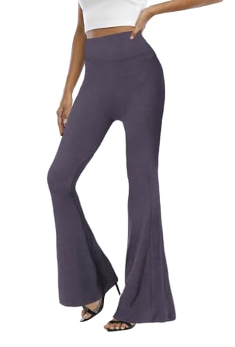 Image of WSPLYSPJY Women's Print Stretch Bell Bottom Flare Palazzo Pants Trousers