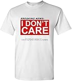 breaking news - i dont care pullover men's crewneck t-shirt short sleeve top unisex pure cotton tee white l