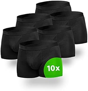 Kemes Bokserki męskie, 10 sztuk, bawełniane, czarne, oddychające, bielizna męska