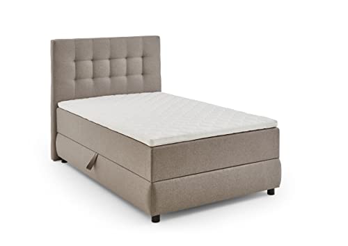 Atlantic Home Collection Lilo Cama de Boxeo, Madera Poliéster Espuma cómoda, marrón Claro, 100 x 200 cm