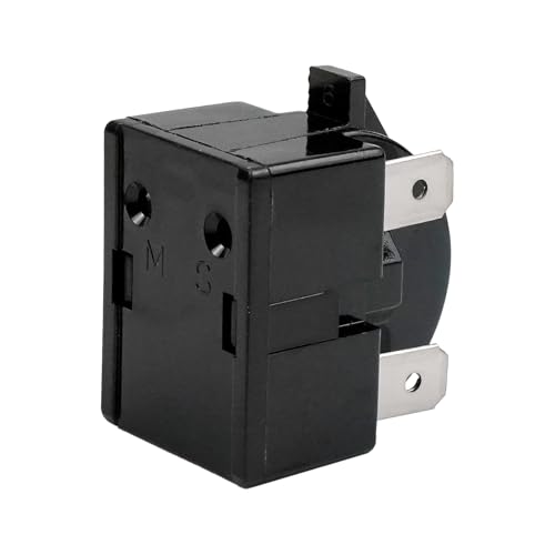 PTC Refrigerator Starter Compressor Relay 15 Ohm 4 Pin and 1/2HP Refrigerator Overload Protector Replacement for Refrigerator Freezer Dehumidier Compressor