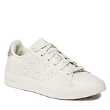 adidas Women's Advantage Premium Leather Shoes, Chalk White/Chalk White/Champagne met, 4.5 UK