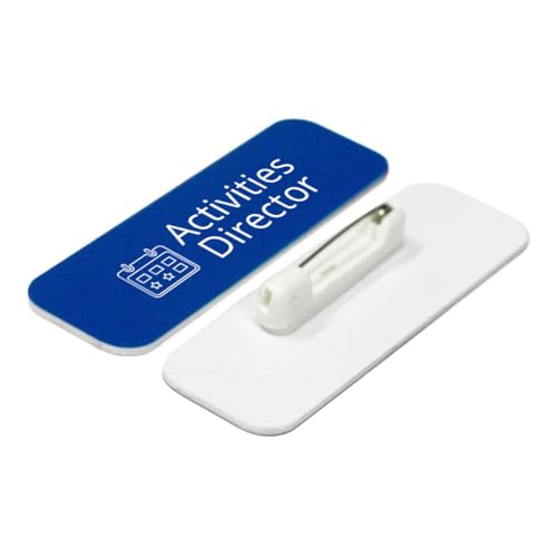 Activities Director (Blue) 1 x 3" Rounded Corner Name Badge | Care Home Specialism & Role (10 Pack)