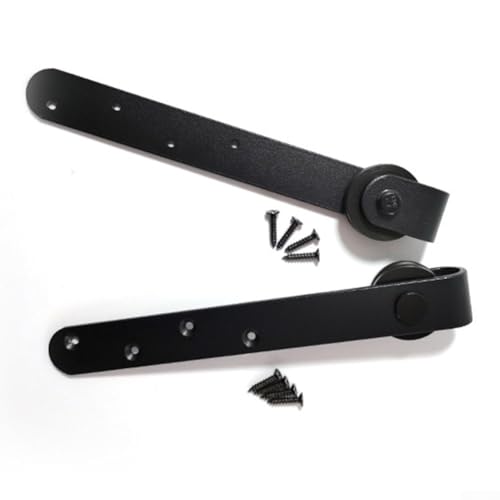 Mini kit de quincaillerie pour porte coulissante de grange avec roulettes et guide au sol pour armoires et armoires - Noir, 23,7 x 5,5 x 4 cm, porte intérieure peu encombrante T (1)