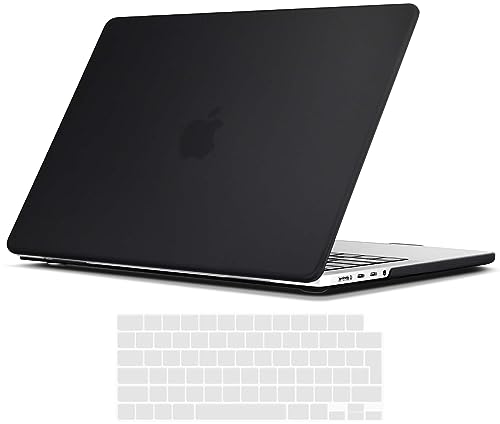 TECOOL Funda para MacBook Pro 14 Pulgadas M4 M3 M2 M1 Pro/MAX 2021-2025 (A3401 A3185 A3112 A2992 A2918 A2779 A2442), Carcasa de Plástico Ultrafina y Cubierta del Teclado UE, Negro