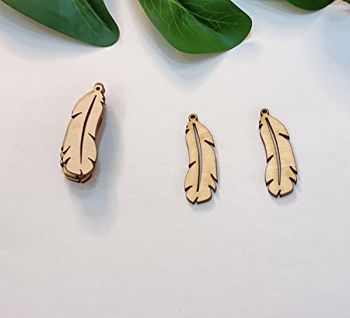 Boucles d'oreilles vierges en bois naturel plume légères et sans apprêt