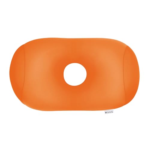 MOGU(モグ) ホールピロー 日本製 身体が求めるビーズクッション へたりにくい パウダービーズ使用 小型(約35x28x14cm) オレンジ 介護 背当て 昼寝枕 腰当て サポート 頭 オフィス リビング 車