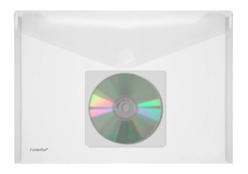 10 x Foldersys Dokumentenmappe A4 quer PP, CD-Tasche, Klettverschluss