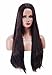 NJJYXH 28 Inches Brown Wigs for Women Long Straight Wig with Bangs Synthetic Natural Wig for Cosplay,Halloween,Daily Use