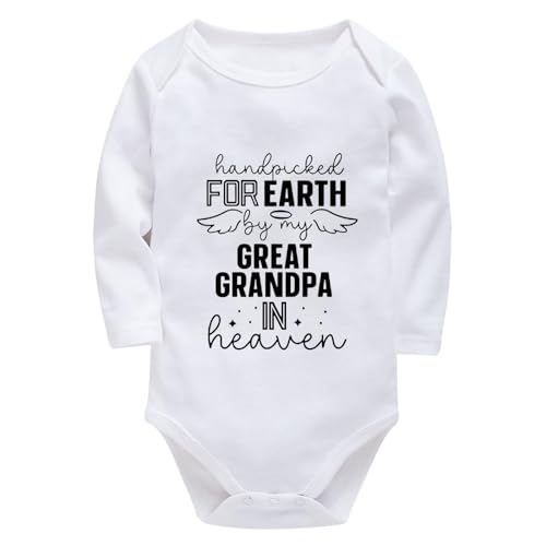 Image of WOOYONGING Hand Picked for Earth by My Great Grandpa in Heaven Baby Bodysuit Unisex Infant Romper