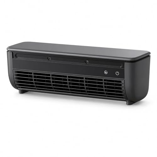No-Drill Wall Mounted Mist Fan, Rechargeable Portable Air Cooler Fan with Semiconductor Cooling Plate, 6000mAh USB-C Desk Fan with Round Remote, 3 Speeds for Bedroom, Kitchen, Office (Black)