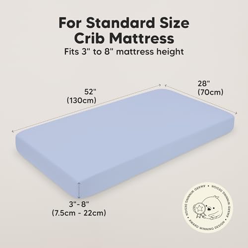 Image of KeaBabies 2-Pack Baby Crib Sheets for Boys, Girls, 52x28 Fitted (Blue Flax) | Viscose Derived from Bamboo, Toddler Bed Sheets Neutral, Fitted Crib Mattress Sheet for Standard Baby Bedding, Soft, Cozy
