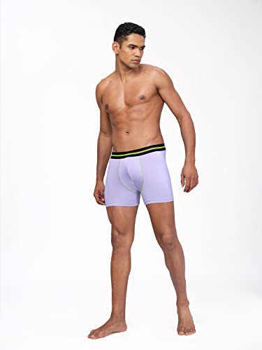 Image of TECHNOSPORT Men's Colorblock Trunks Underwear with ElastoLITE 4 Way Stretch Lightweight Breathable Moisture Wicking Soft Anti Odour Anti Microbial Comfort Fit Boxer Briefs Innerwear for Men