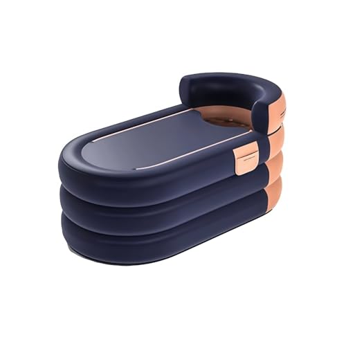 MORLU ポータブルバスタブ 折りたたみ 折り畳み浴槽バスタブ ビニール 組立不要 持運び便利 風呂 バケッツお風呂 浸漬式 SPA 大人 子供 バスルーム 家庭用収納便利 (1.4m 3層グレープフルーツオレンジ(エアポンプなし))