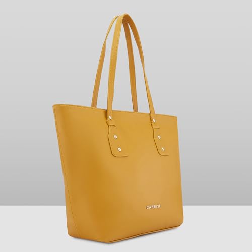 Image of Caprese N Salvo Tote Medium Yellow Shoulder Bag for Women Stylish, Spacious Design, Multi-Compartment, Durable, Comfortable Straps for Work, Travel, Shopping & Daily Use