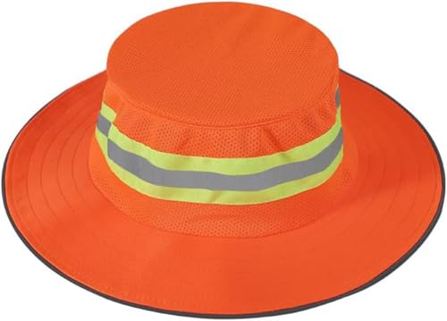 Cappello da sole ad alta visibilità Cappelli da pescatore riflettente Cappello alpinismo escursionismo esterno protezione UV berretto visiera ampio bordo cappello boonie lavoro per uomo donna