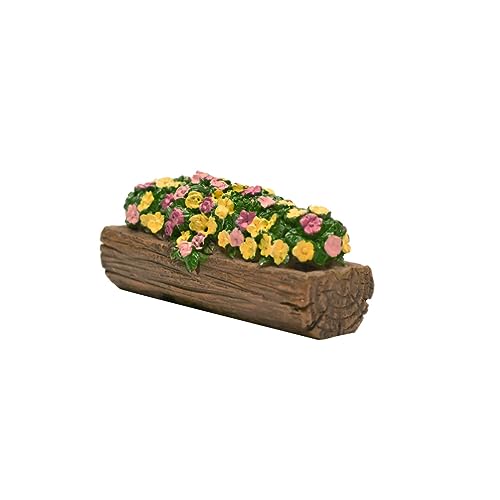Treasure Gurus Miniature Flower Planter Long Box Fairy Garden Pot Outdoor Landscape Dollhouse Decor