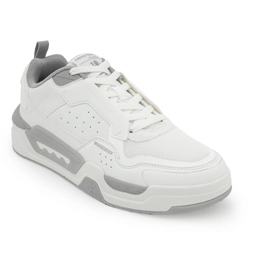 Image of Red Tape Men's Sneakers White Blue Pu Mesh TPU Round Toe Lace-Up
