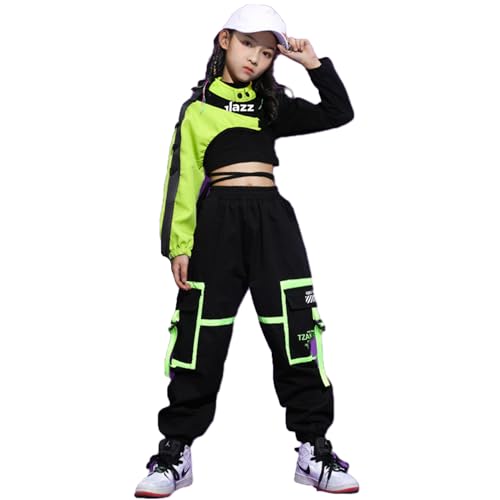 Reviews de Ropa de Balonmano para Niña - 5 favoritos. 47 MCNVNZ Conjunto de Ropa de Baile Hip Hop para Niñas, Disfraz de Baile Callejero, Sudadera con Capucha y Pantalones, Trajes de Rendimiento (Negro, 130)