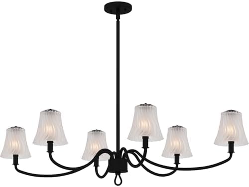 Quoizel McKinney 6-Light Matte Black Linear Chandelier