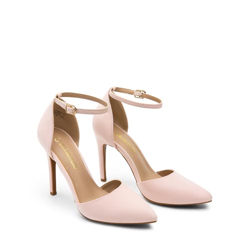 Image of DREAM PAIRS Women's High Stiletto Dress Heels Pumps | Closed Toe Pointed Toe Ankle Strap Dress Comfortable Pumps Shoes for Wedding Party Birthday Dancing