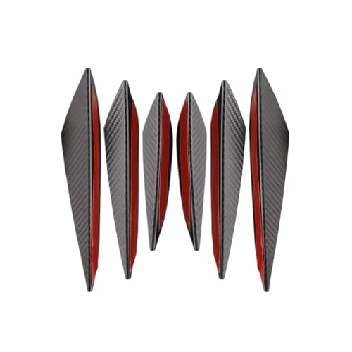Alerón Trasero Techo Difusor Labios Parachoques Delantero Universal Divisor Aletas Alerón Carrocería Tuning Coche Cenefa Decoración Coche 6 Piezas/juego Alerón Techo Trasero(Carbon Fiber Pattern)