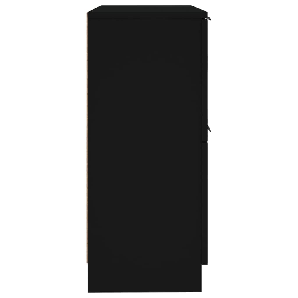 vidaXL Buffets 2 pcs Noir 30x30x70 cm Bois d'ingénierie, Armoire, Meuble de Rangement, Buffet, Meuble, Meuble d'appoint, Organisateur de Maison