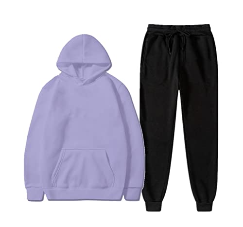 Survêtement homme avec sweat à capuche Kiioouu en polaire violet clair noir taille 40 M