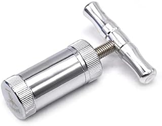 LAVALINK T Handle Pollen Press Presser Tool Metal Aluminum Presser Compressor Herb Grinder Spice T Pollen Press Crusher Garlic Salt Pepper Crusher Press Heavy Duty, Silver