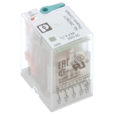 2903677, Power Relay, 4PDT, 24VDC Coil, 250VUC 6A, REL-IR4/LDP- 24DC/4X21