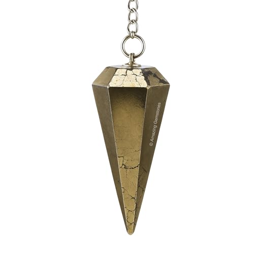 Amazing Gemstone Pyrite Crystal Pendulum for Divination - Certified Dowsing Crystals and Healing Stones for Chakra Balancing and Meditation - Enhance Reiki Spiritual Growth with Healing Crystals