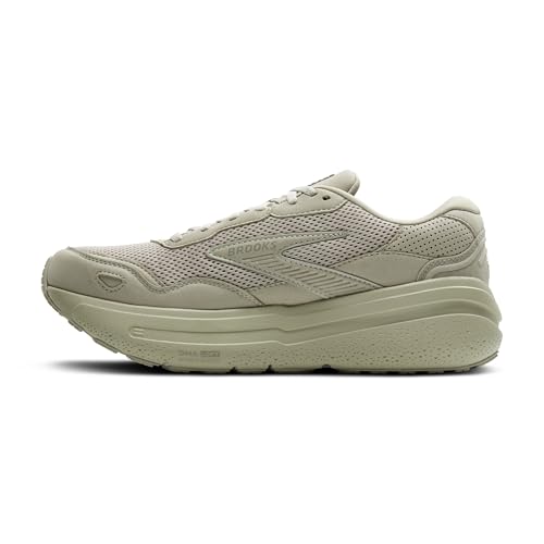 Brooks Men’s Ghost Max Suede/Leather Neutral Running & Walking Shoe - Stone/Oak - 12 Medium