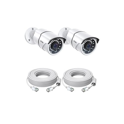 ZOSI 2 Pack 5MP Add-on PoE CCTV Security Cameras, Outdoor Indoor Surveillance Bullet Camera, IP66 Waterproof, 120ft Night Vision, Motion Detection, Only Work PoE CCTV Camera System 2 Pack Ad