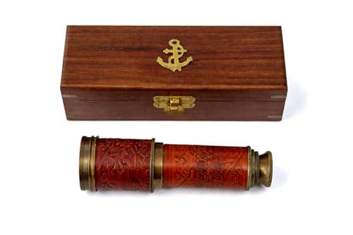 Vintage Maritime Brass Handmade Telescope - Antique Pirates Spyglass –