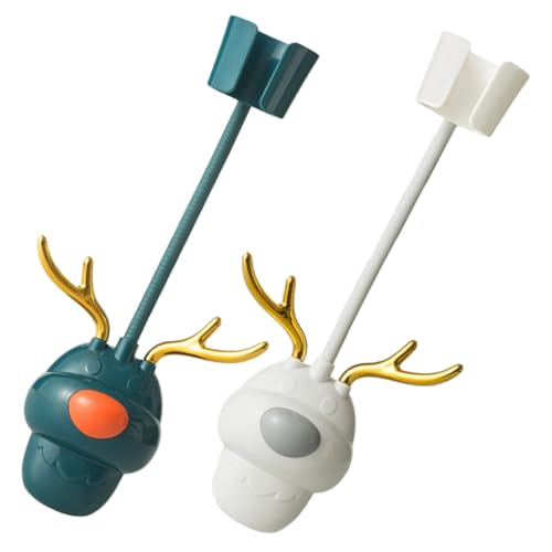 Ipetboom Cute Deer Multi Functional No Drill Adjustable Wall Mounted Hair Dryer Holder Rack for Bathroom Organization and Storage