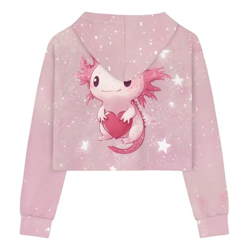 Girls Crop Tops Size 5-14 Lightweight Hooded Sweatshirt Long Sleeve Cropped Hoodie for Casual Fall CLothing2